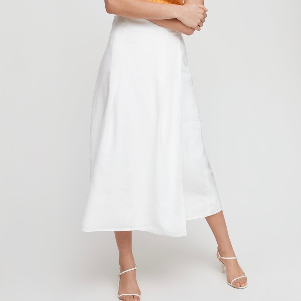 White Midi A-Line Skirt - Women
